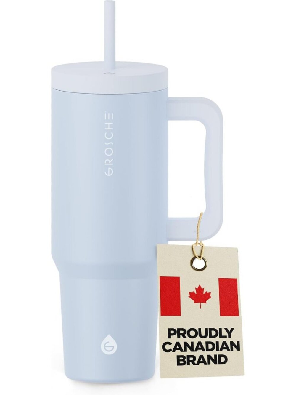 Insulated 40 oz Tumbler with Handle & Straw - Stylish Blue Drinkware for Travel
